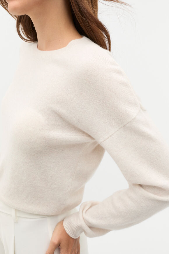 Cashmere Crew Neck Knit  Oat Marle  hi-res