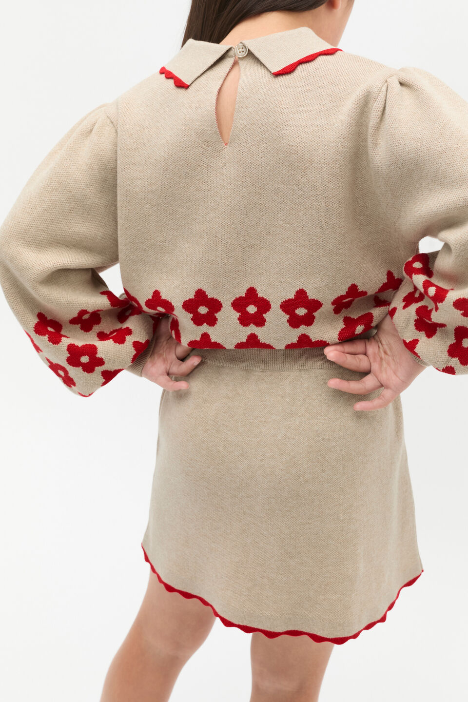 Pocket Knit Skirt  Caramel Marle