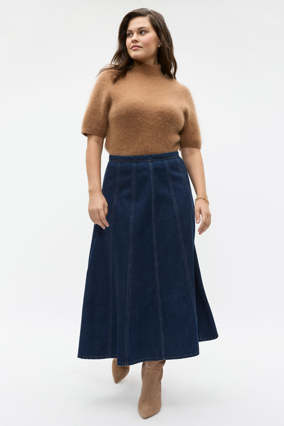 Denim Swing Skirt  Twilight Blue Wash