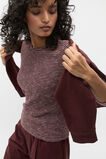 Self Stripe Textured Top  Merlot Stripe  hi-res