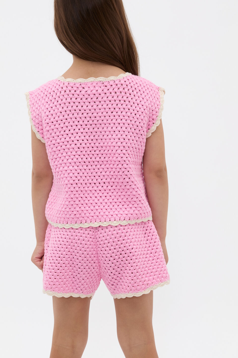 Heart Crochet Cami  Candy Pink