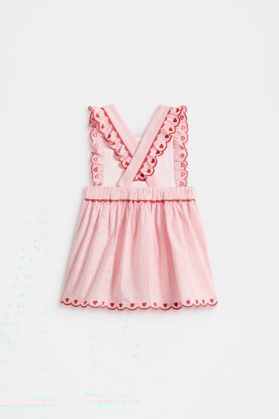 Stripe Scallop Dress  Strawberry Red