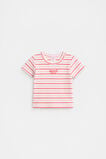 Stripe Logo Rib Tee  Candy Pink Multi  hi-res