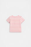 Stripe Logo Rib Tee  Candy Pink Multi  hi-res