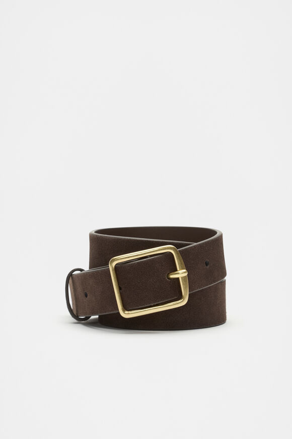 Abby Classic Suede Belt  Chocolate Suede  hi-res