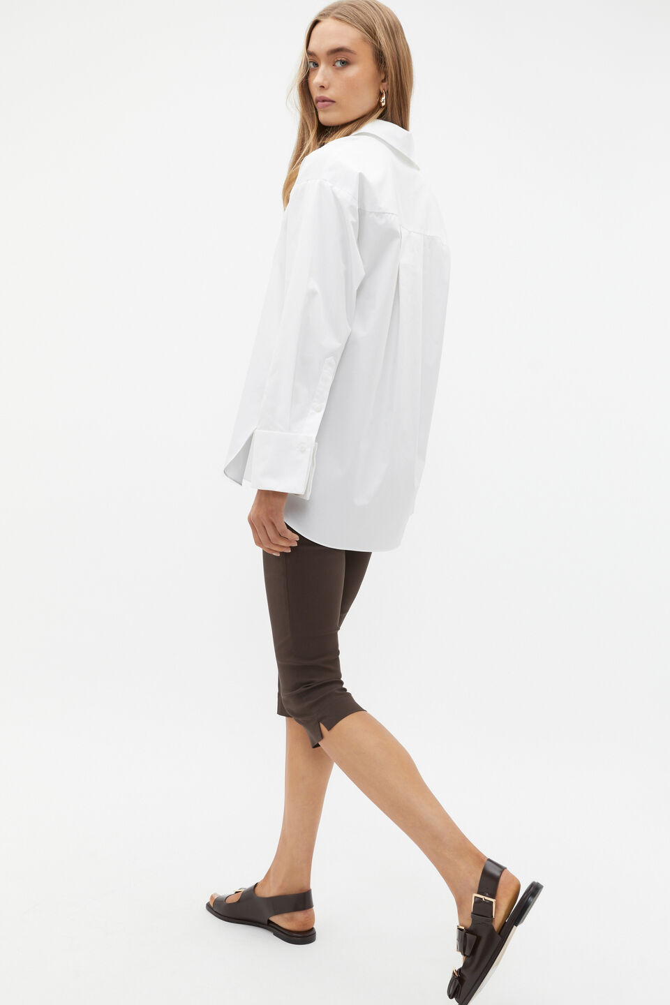 Half Placket Poplin Shirt  Whisper White