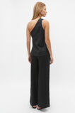 Linen One Shoulder Top  Black  hi-res
