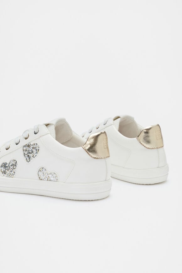 Glitter Heart Sneaker  White  hi-res