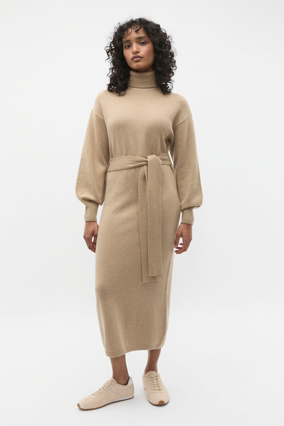 Tie Knit Midi Dress  Rye Marle  hi-res