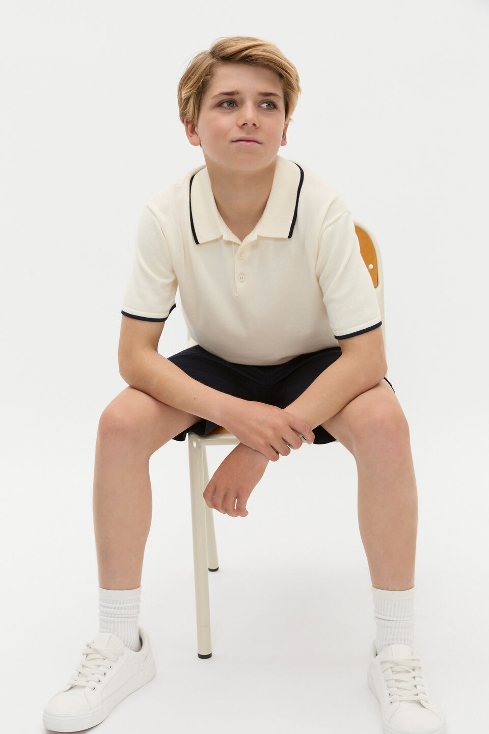 Knit Polo  Vintage Cream