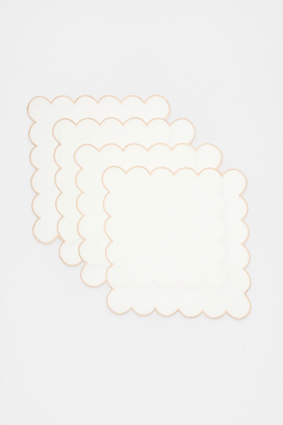 Alyra Scallop Napkin Set of 4  Cloud Cream  hi-res