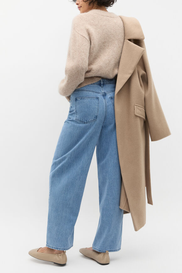 Barrel Leg Seam Front Jean  Mist Blue Wash  hi-res