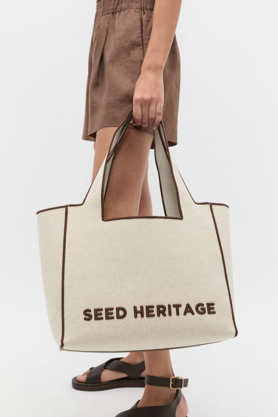 Fabric Logo Tote  Pinecone