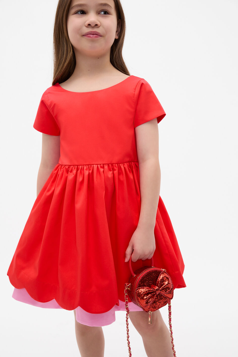 Scallop Dress  Strawberry Red