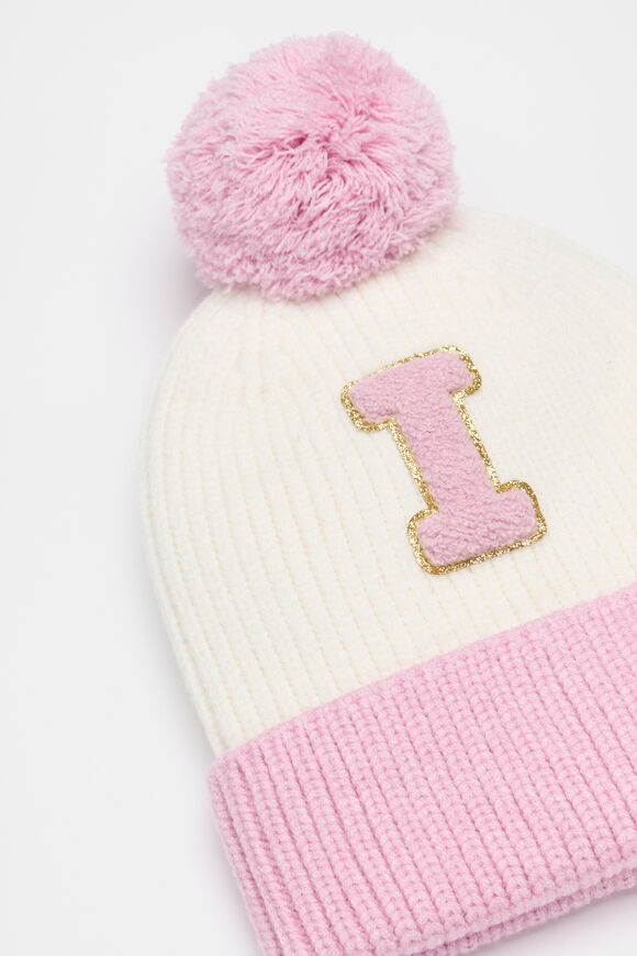 Colourblock Initial Beanie  I  hi-res