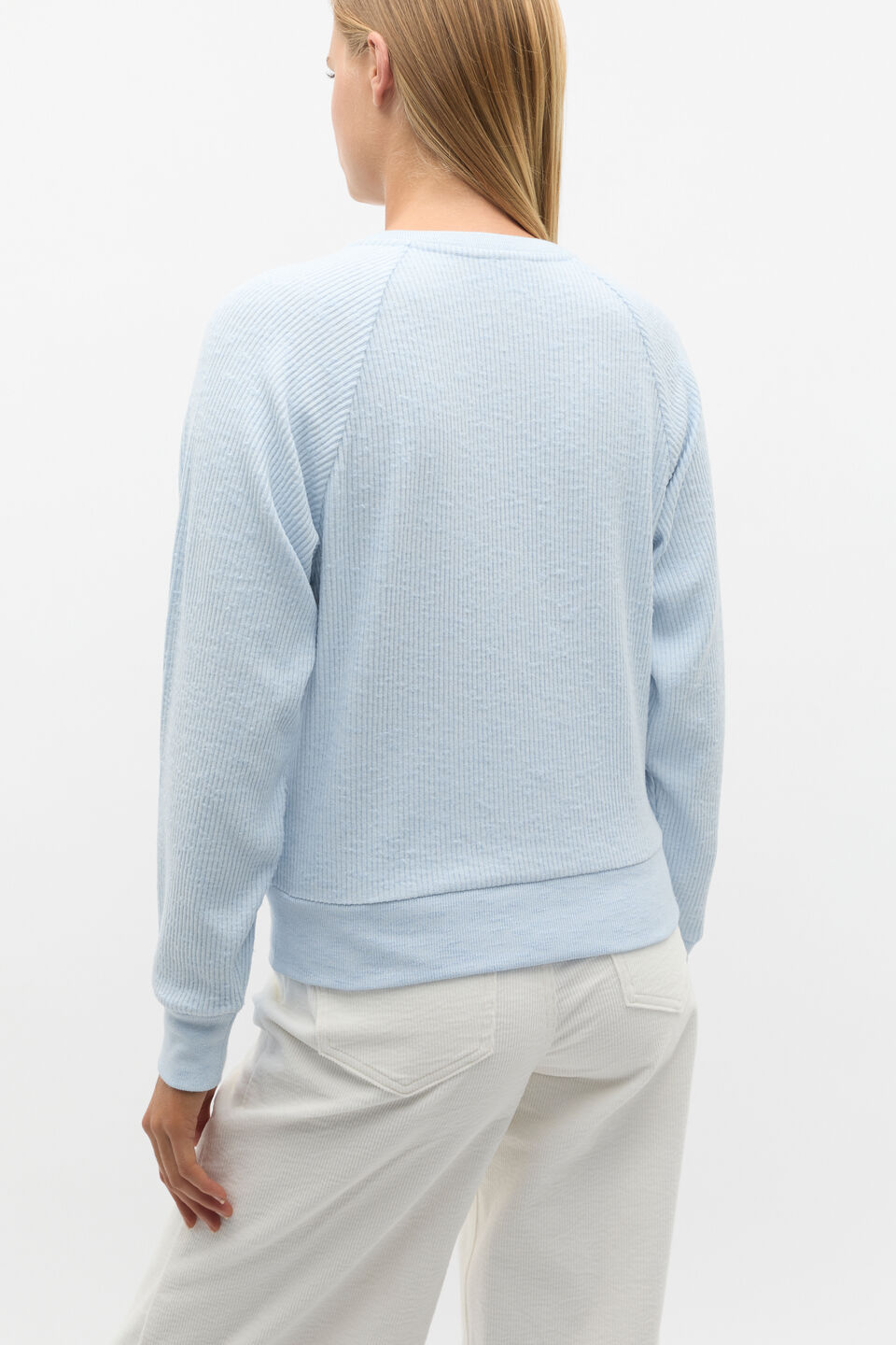 Supersoft Henley Relaxed Top  Ice Blue Marle