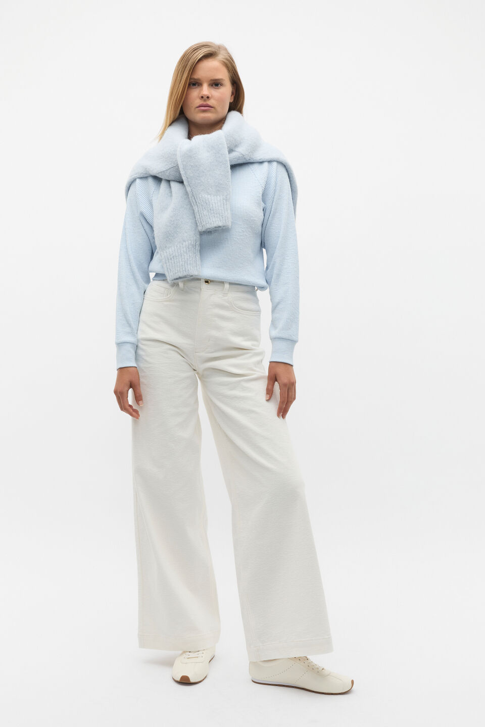 Supersoft Henley Relaxed Top  Ice Blue Marle