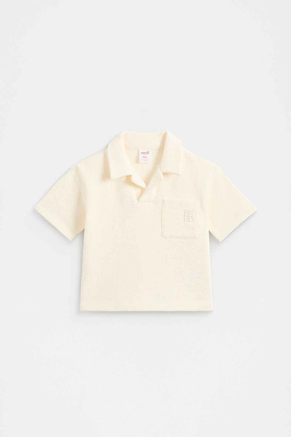 Textured Polo  Vintage Cream