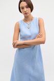 Linen Sleeveless Midi Dress  Cornflower Blue Crossdye  hi-res