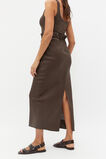 Linen Tie Column Skirt  Dark Espresso  hi-res