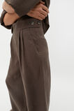 Linen Button Tab Pant  Dark Espresso  hi-res