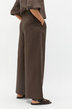 Linen Button Tab Pant  Dark Espresso  hi-res