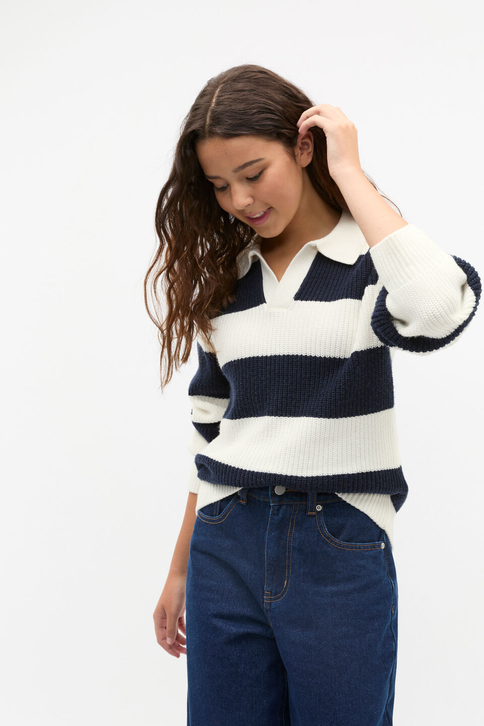 Polo Knit Sweater  New Navy