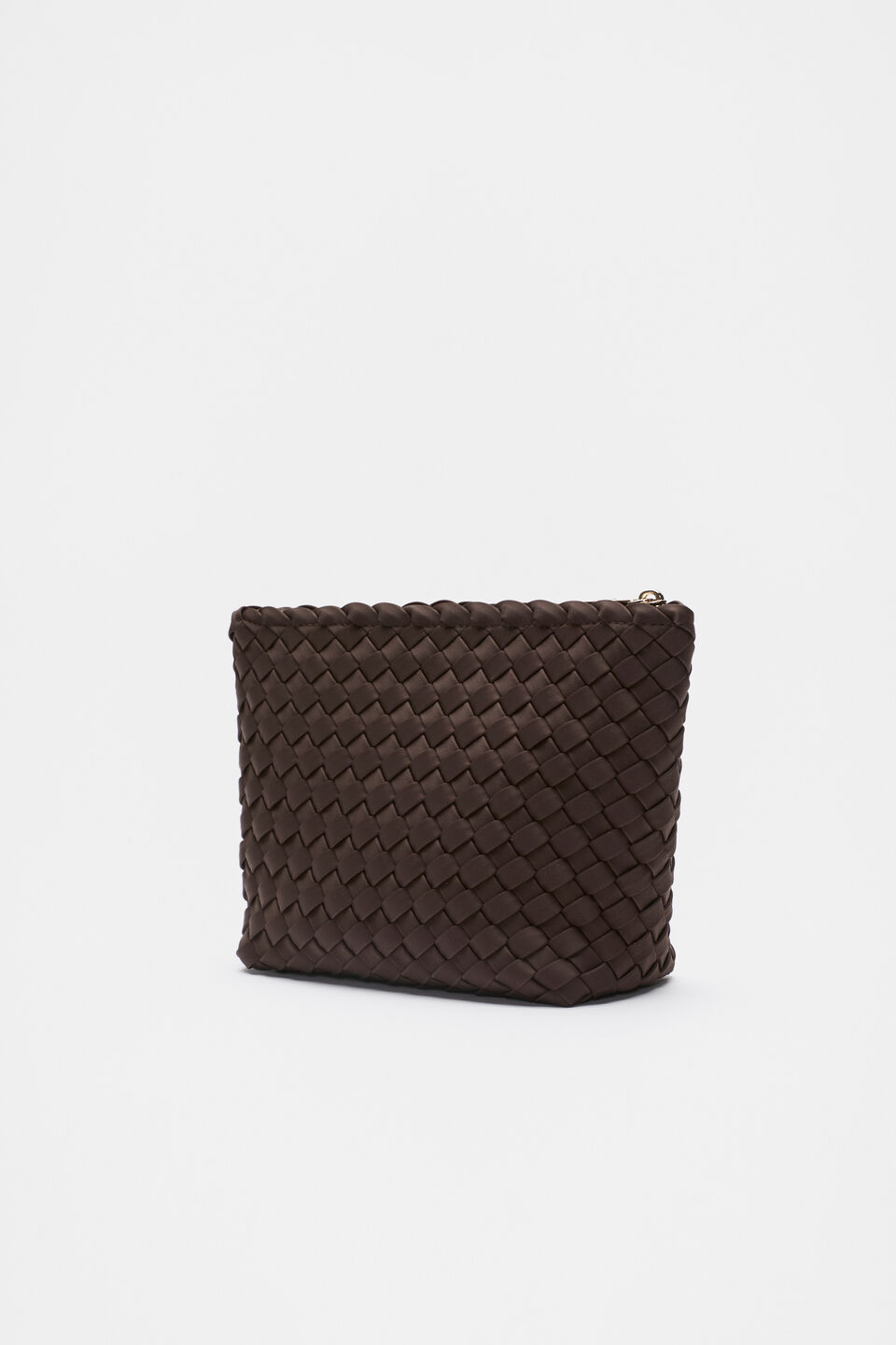 Woven Textured Pouch  Dark Espresso