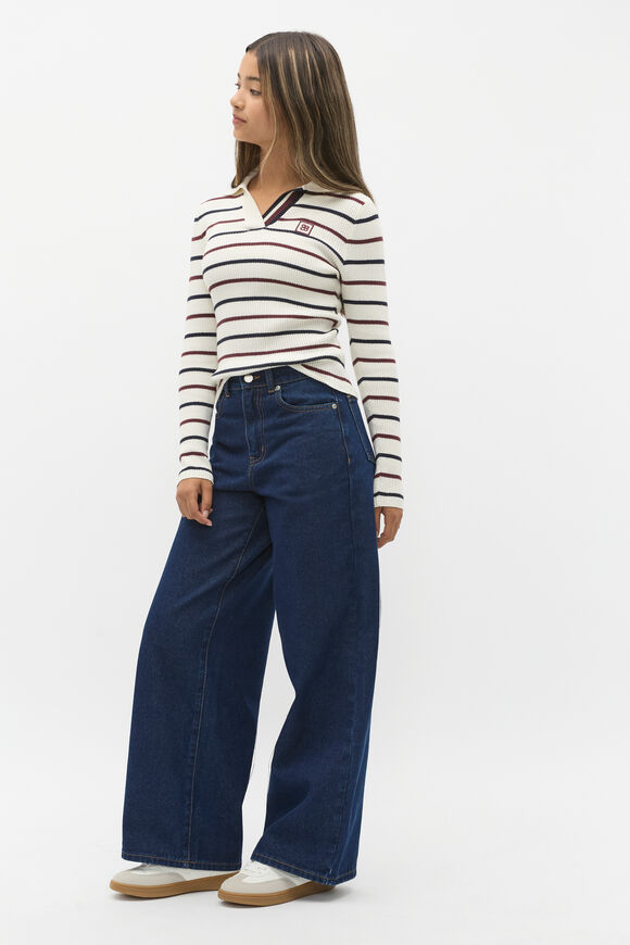 Stripe Knit Top  Light Cream  hi-res