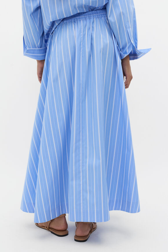Poplin Variegated Stripe Skirt  Cornflower Blue Stripe  hi-res