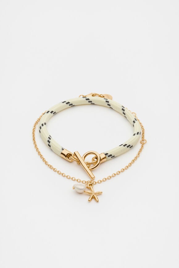 Starfish Pendant Bracelet  Gold  hi-res