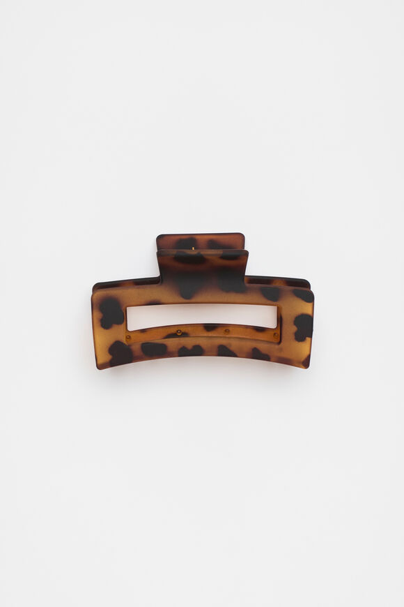 Rectangle Hair Claw  Dark Tort  hi-res