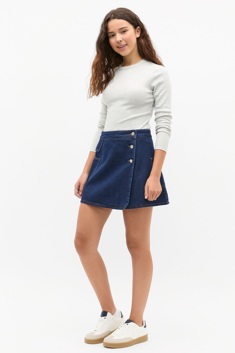 Cargo Denim Skirt  Rinse Wash