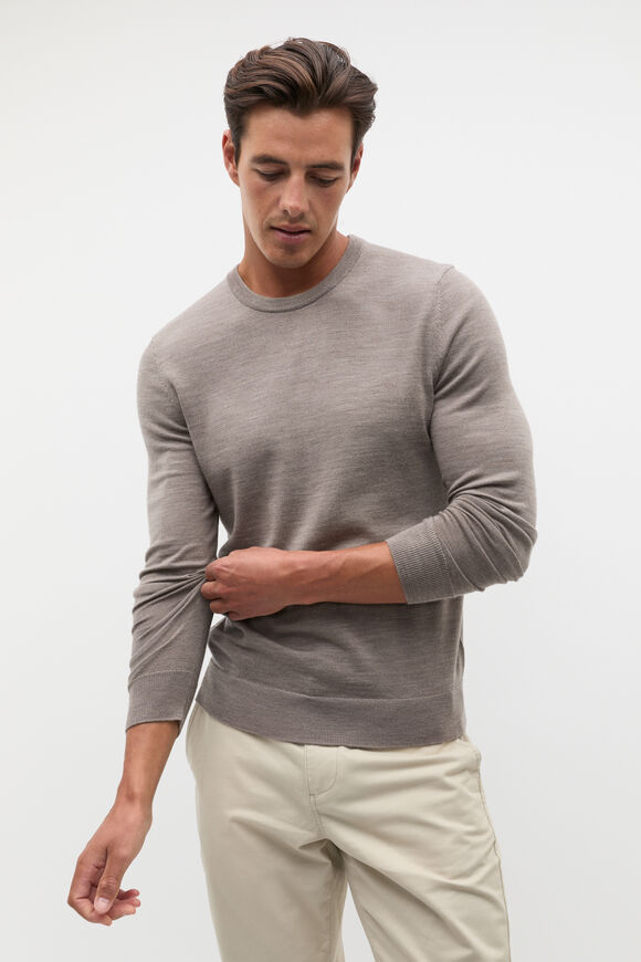 Merino Wool Crewneck  Ash Marle  hi-res