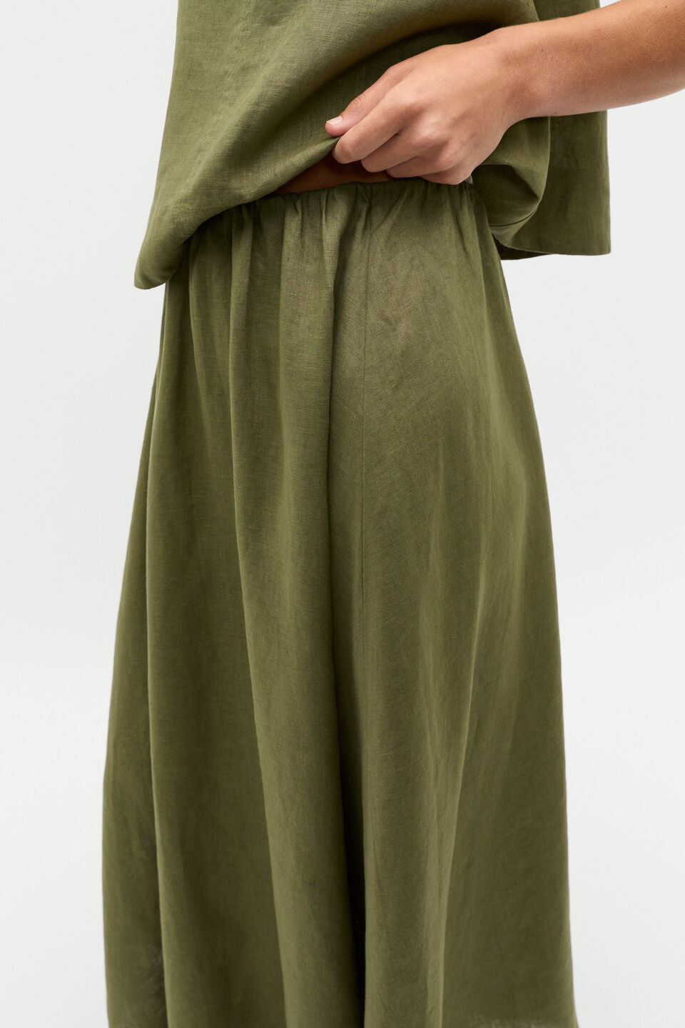 Linen Voluminous Skirt  Rainforest