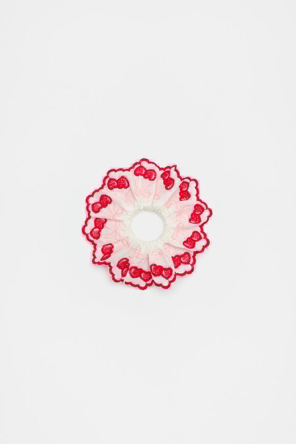 Embroidered Cherry Scrunchie  Canvas  hi-res