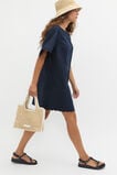 Linen Wave Scallop Mini Dress  Twilight Blue  hi-res