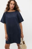 Linen Wave Scallop Mini Dress  Twilight Blue  hi-res