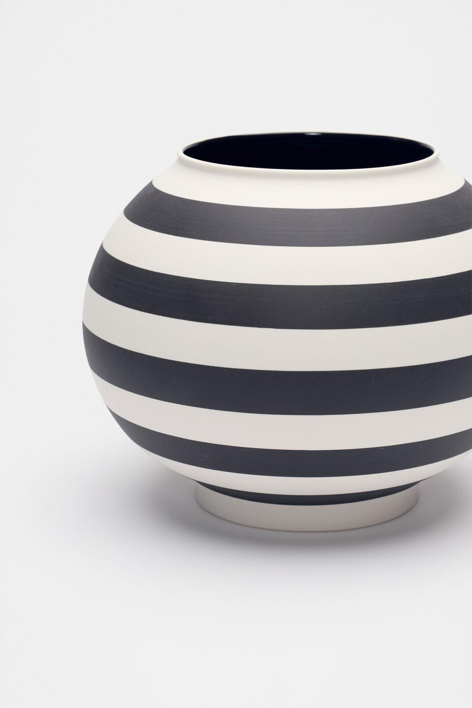 Block Stripe Vase  Caviar