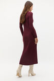 Rib Polo Knit Midi Dress  Plum Red  hi-res