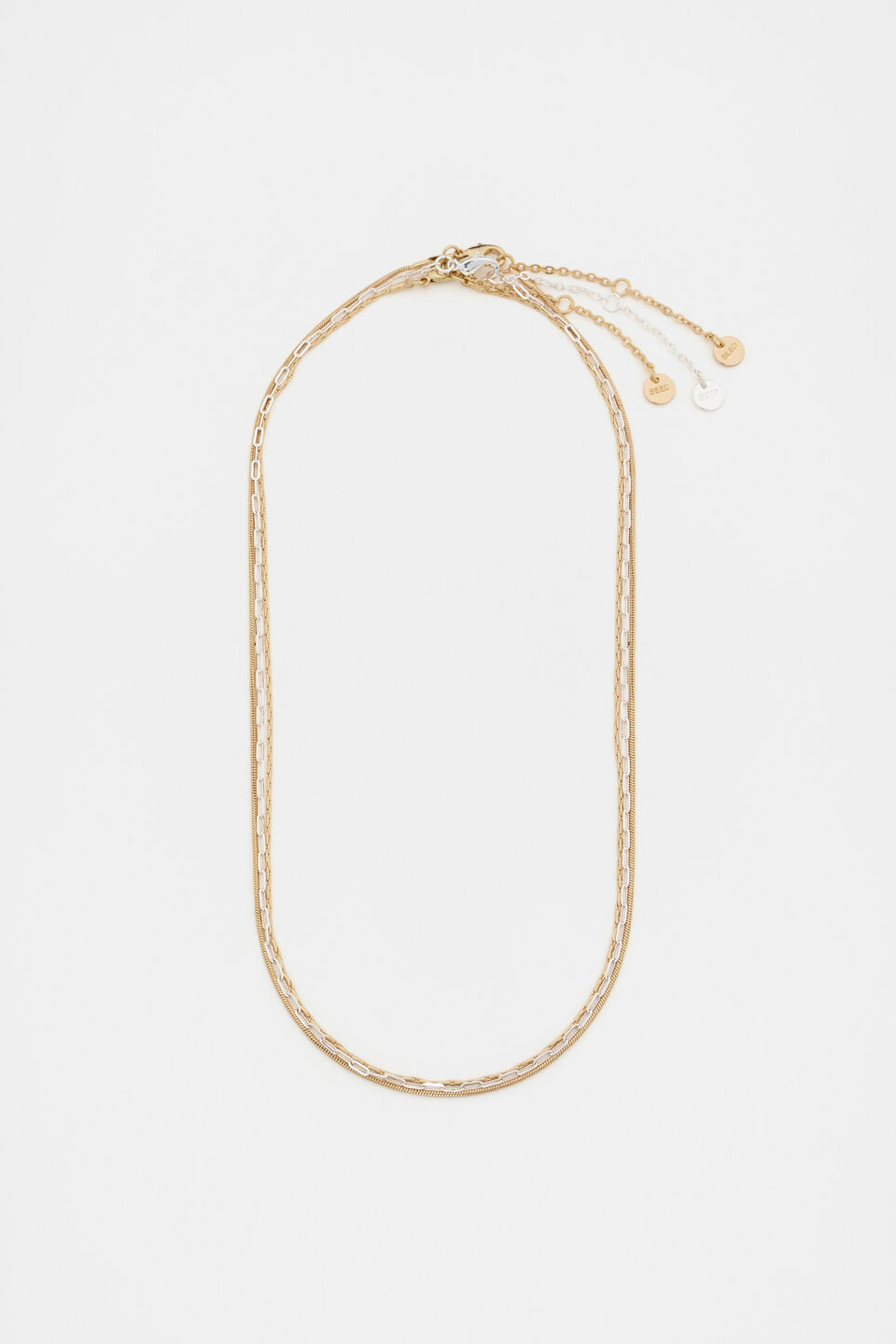 Triple Chain Necklace  Gold Silver