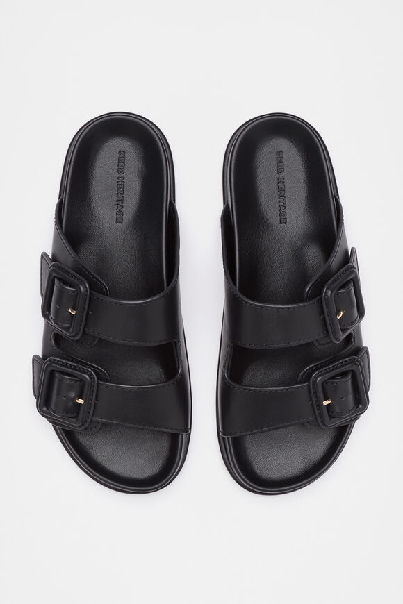 Dulci Covered Buckle Slide  Black  hi-res