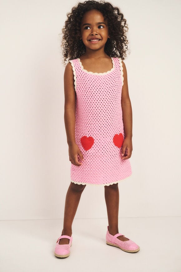 Heart Crochet Dress  Candy Pink  hi-res