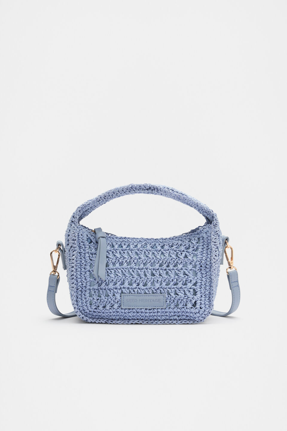 Woven Mini Cross Body Bag  Cornflower Blue