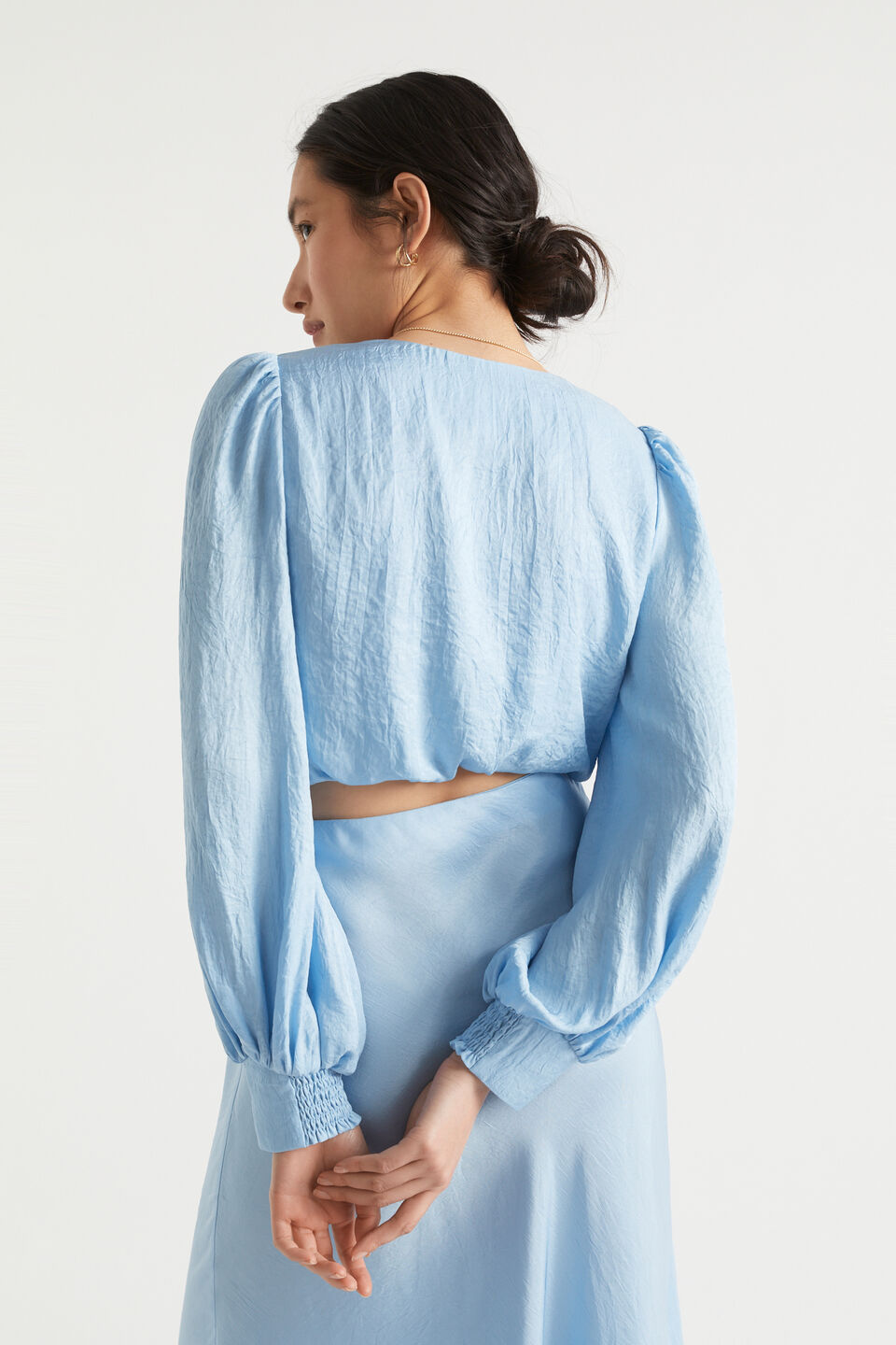 Satin Twist Top  Bluebell