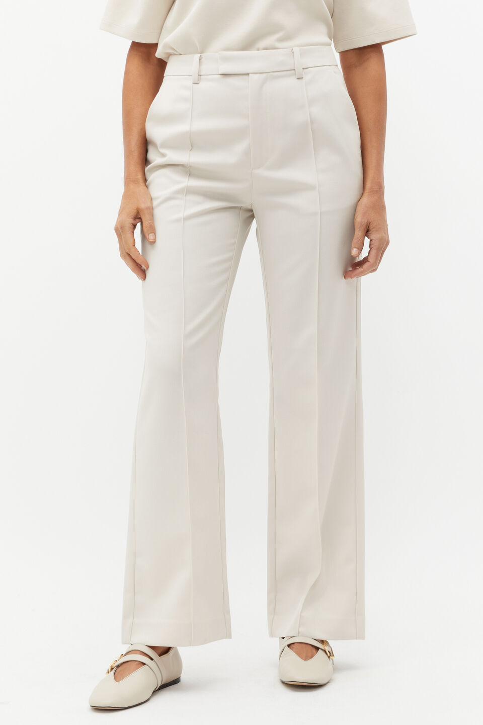 Wool Blend Tailored Pant  Oat
