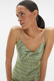 Jacquard Twist Front Midi Dress  Pale Olive  hi-res