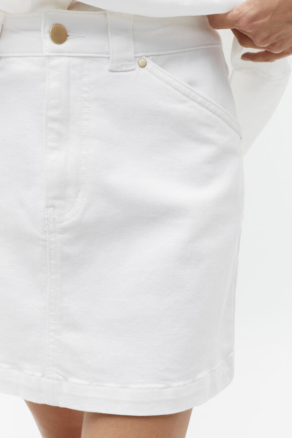 Denim Mini Skirt  White  hi-res