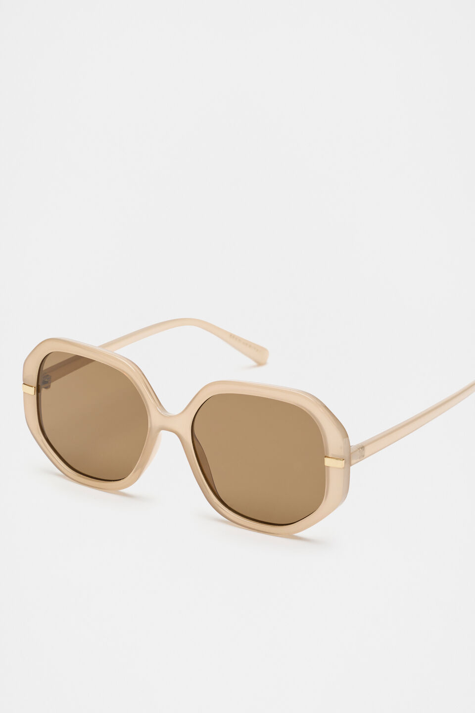 Clara Oversized Glam Sunglasses  Ecru