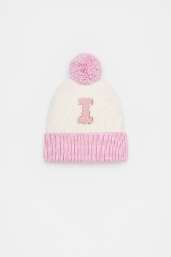 Colourblock Initial Beanie  I  hi-res